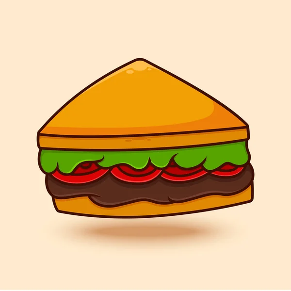 Векторна Ілюстрація Бутерброда Ілюстрація Мультяшного Бутерброда — стоковий вектор