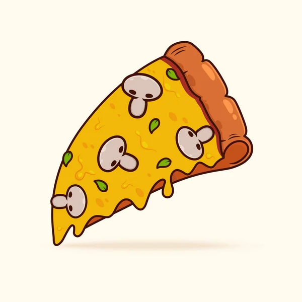 Кусок Пиццы Грибами — стоковый вектор
