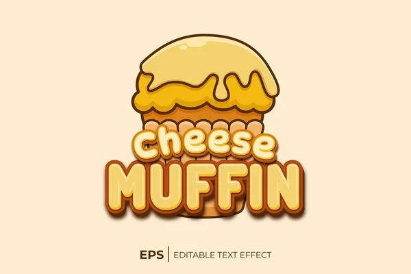 Logotipo Dos Desenhos Animados Para Muffin Queijo —  Vetores de Stock