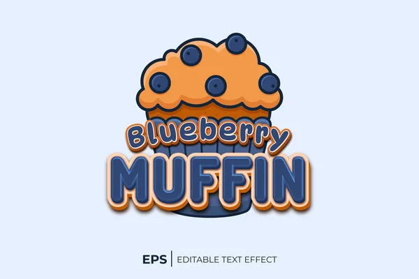 Logo Muffin Aux Myrtilles Avec Cupcake Aux Myrtilles Dessus — Image vectorielle
