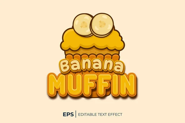 Logo Muffin Banane Avec Fond Jaune — Image vectorielle