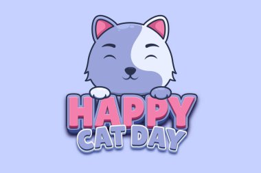 Düzenlenebilir metin efektli uluslararası kedi günü