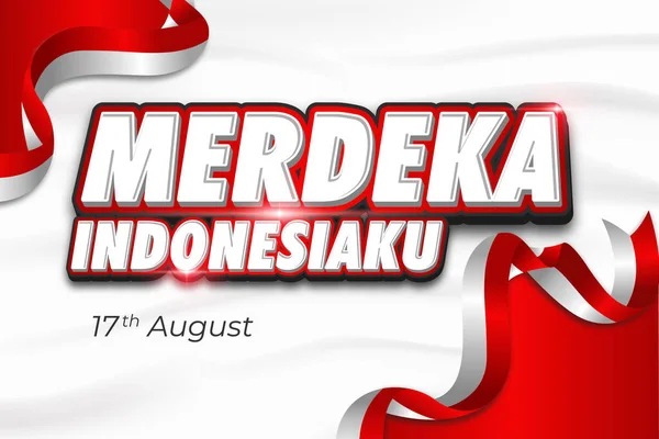 Indonésia Independência Dia Editável Efeito Texto Feliz Indonésia Dia Independência — Vetor de Stock