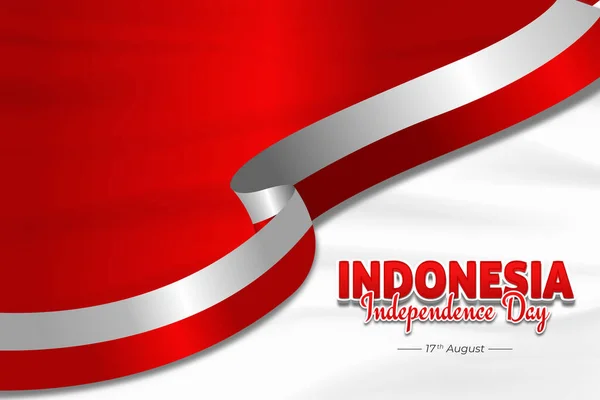 Indonesien Unabhängigkeitstag Editierbare Text Effekt Glücklich Indonesien Unabhängigkeitstag — Stockvektor