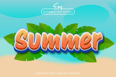 Yaz düzenlenebilir metin efekti şablonu
