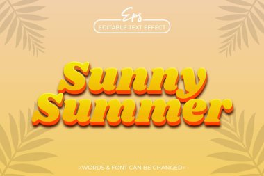 Güneşli yaz düzenlenebilir metin efekti şablonu