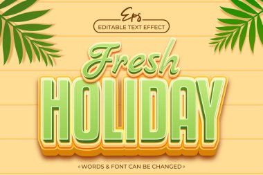 Taze tatil düzenlenebilir metin efekti şablonu