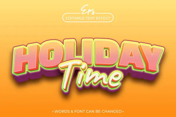 stock vector Holiday time editable text effect template