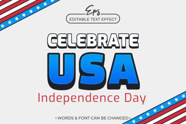 ABD 'nin Bağımsızlık Günü metin efektini kutlayın