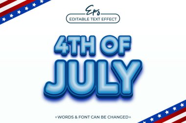 4 Temmuz metin efekti