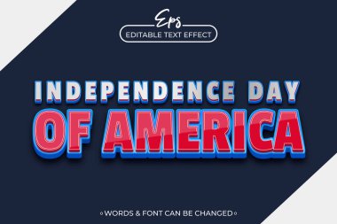 Amerika 'nın Bağımsızlık Günü metin efekti