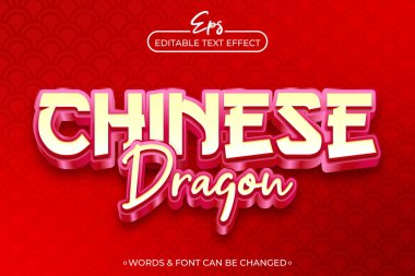 Çin Ejderhası düzenlenebilir metin efekti şablonu