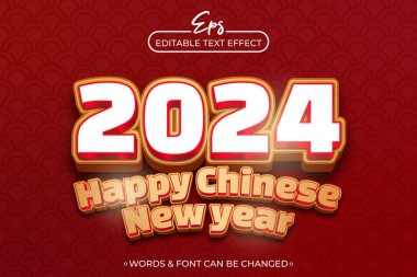 2024 Mutlu Çin Yeni Yılı metin efekti