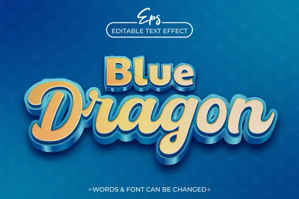 stock vector Blue Dragon editable text effect template