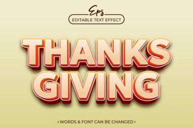 Thanks Giving editable text effect template clipart