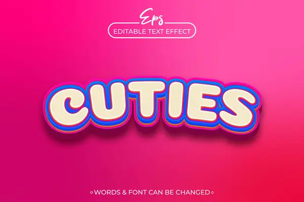 stock vector Cuties editable text effect template