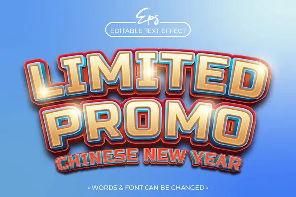 Stock vector Limited promo chinese new year editable text effect template