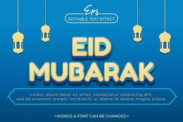 stock vector Eid mubarak editable text effect template