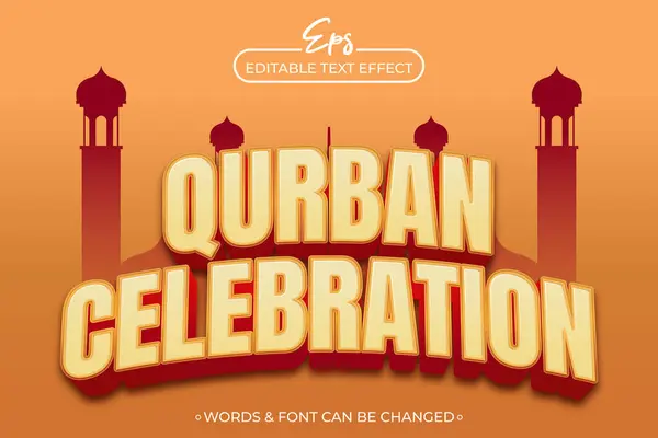 stock vector Qurban celebration editable text effect