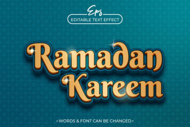 Ramazan kareem düzenlenebilir metin efekti şablonu