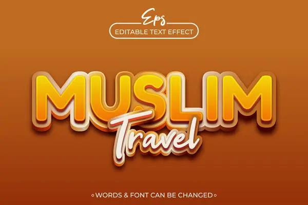 stock vector Muslim travel editable text effect template