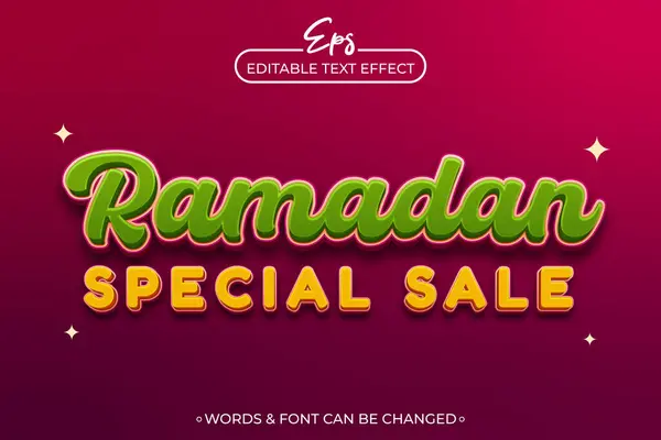 Ramazan özel satışı düzenlenebilir metin efekti şablonu