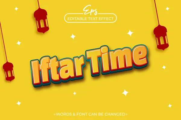 stock vector Iftar time editable text effect template