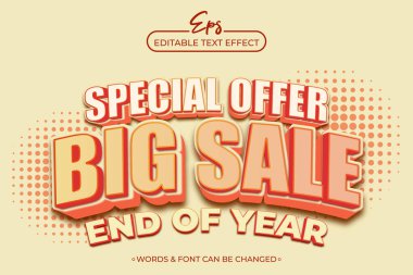 Yıl sonu büyük indirimli metin efekti için bir poster