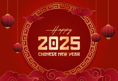 Çin Yeni Yılı için Çince karakterler içeren kırmızı bir arkaplan