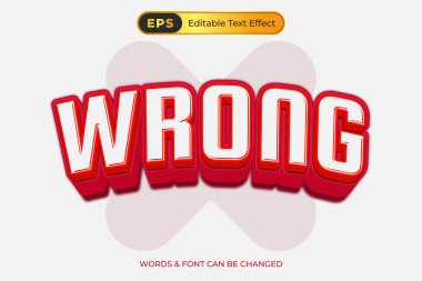 Yanlış düzenlenebilir metin efekti şablonu