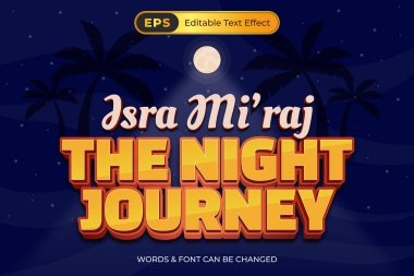 gece yolculuğu Isra mi 'raj düzenlenebilir metin efekti