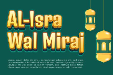 poster for a Isra M'raj with editable text effect clipart