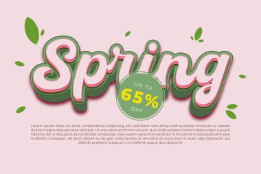 Metin efektli 65 'e varan bahar indirimi