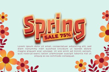 Düzenlenebilir metin efektli bir bahar satışı posteri