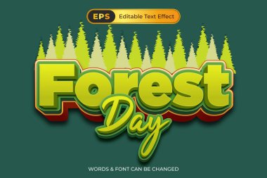 Dünya Ormanı Gündüz Düzenlenebilir Metin Efekti şablonu