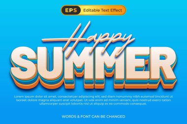 Mutlu Yaz 3D Metin Efekti