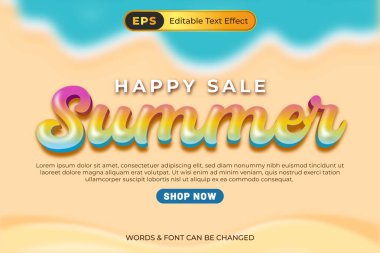 Düzenlenebilir Metin Efektiyle Yaz Satışı Tanıtımı