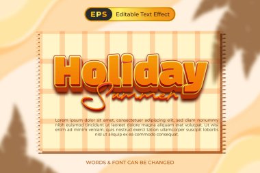 Tatil Yazı Düzenlenebilir Metin Efekti