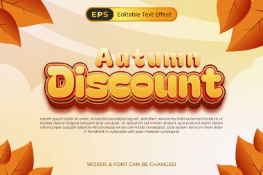 Sonbahar İndirim Metni Efekti şablonu
