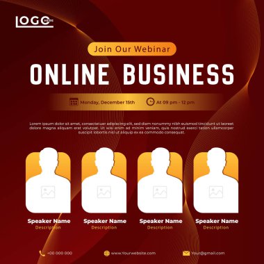 Online Business Webinar Duyurusu için bir poster