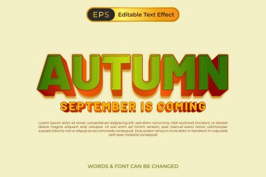 Sonbahar geliyor Düzenlenebilir Metin Efekti