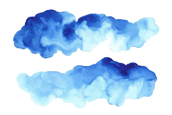 Azul Aquarela Fundo Abstrato Forma Elemento Design Textura Pintada Mão —  Vetores de Stock