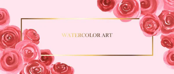Bela Composição Botânica Arte Abstrata Design Romântico Rosa Vermelho Dourado —  Vetores de Stock