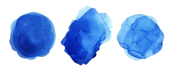 Azul Aquarela Fundo Abstrato Forma Elemento Design Textura Pintada Mão —  Vetores de Stock
