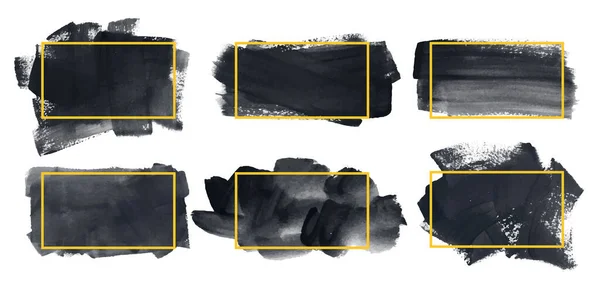Vector Czarny Farba Pociągnięcia Pędzlem Atrament Pędzel Linia Lub Tekstury — Wektor stockowy