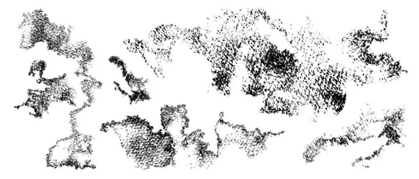 Ensemble Textures Noires Grunge Texture Rugueuse Granuleuse — Image vectorielle