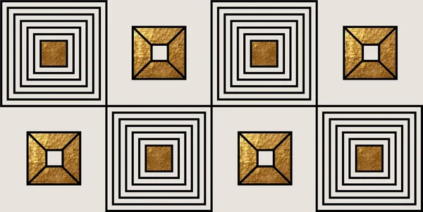 Abstrakt Minimalistisk Komposition Beige Grå Vit Svart Färg Gyllene Geometriska — Stock vektor
