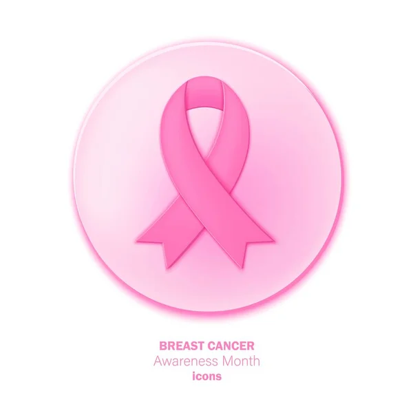 Καρκίνος Του Μαστού Awreness Μήνα Εικόνα Ροζ Κορδέλα Διάνυσμα Αρχείου