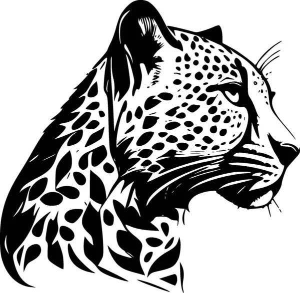 Leopard Ilustrasi Vektor Siluet Minimalis Dan Sederhana - Stok Vektor