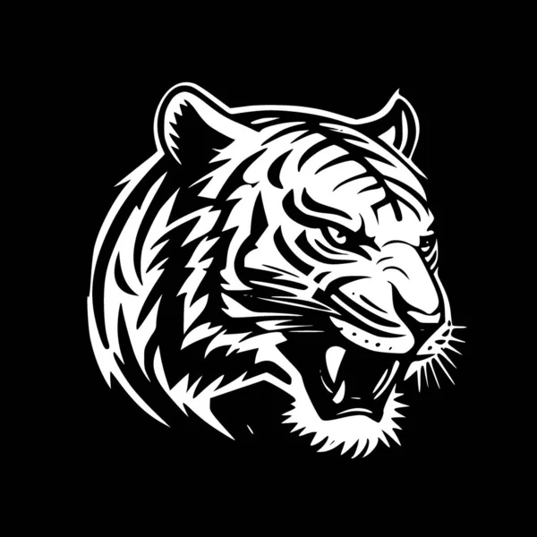 Тигр Минималистский Плоский Логотип Векторная Иллюстрация — стоковый вектор